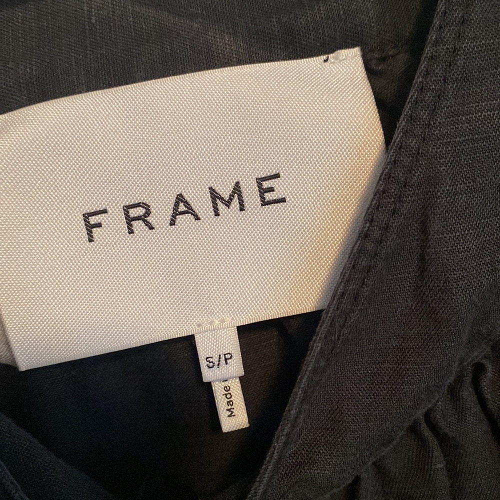 Frame small linen cropped bomber jacket - Picture 2 of 4